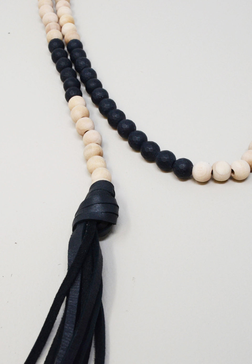 Matte Onyx Wood Lariat - ANTHER a shop